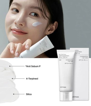 BLOQUEADOR ROSTRO Y CUELLO CELIMA OIL CONTROL LIGHT SUNSCREEN SPF 50+ PA++++ 40ML