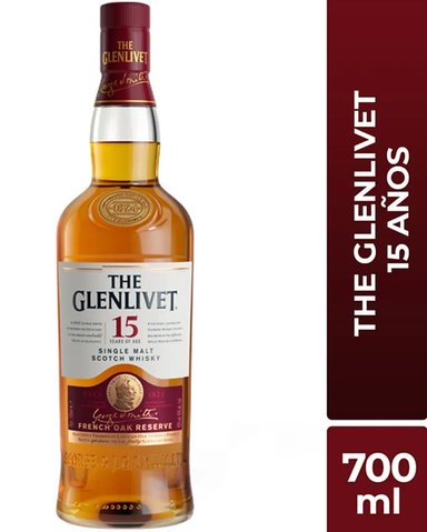 WHISKY THE GLENLIVET 700 ML 15 AÑOS