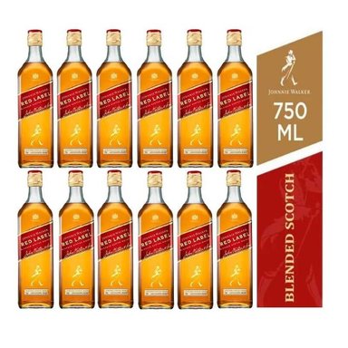 WHISKY JOHNNIE WALKER BOTELLA 750 ML RED LABEL 12 UND