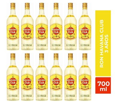 RON HAVANA CLUB 700 ML BLANCO 3 AÑOS 12 UND