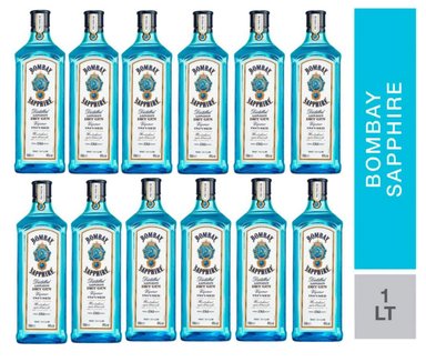 GIN BOMBAY SAPPHIRE 1 LT - 12 UND