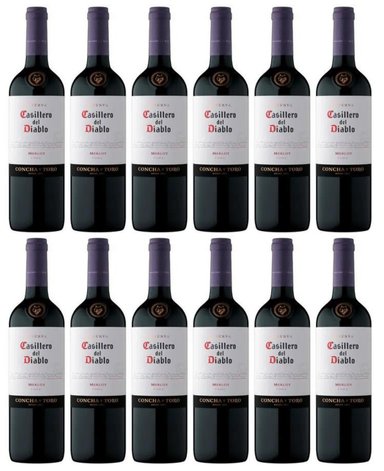 VINO CASILLERO DEL DIABLO MERLOT 750ML - 12 UND