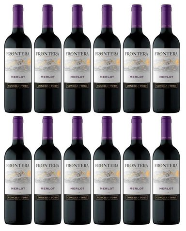 VINO TINTO FRONTERA MERLOT 750ML - 12 UND