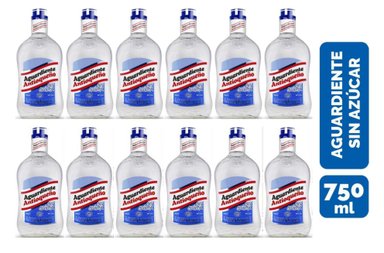 AGUARDIANTE ANTIOQUEÑO AZUL SIN AZÚCAR 750ML - 12 UND