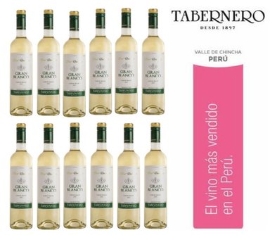 VINO TABERNERO GRAN BLANCO FINA RESERVA 750ML - 12 UND - 1