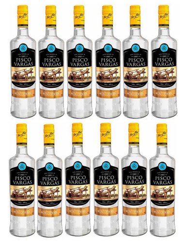 PISCO VARGAS PURO DE ICA BOTELLA 750ML - 12 UND