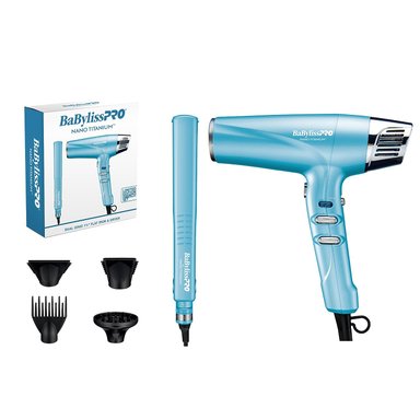 COMBO BABYLISSPRO EDICIÓN LIMITADA PLANCHA DUAL IÓNICA 1¼» (32MM) + SECADOR PROFESIONAL BNTPP55PE