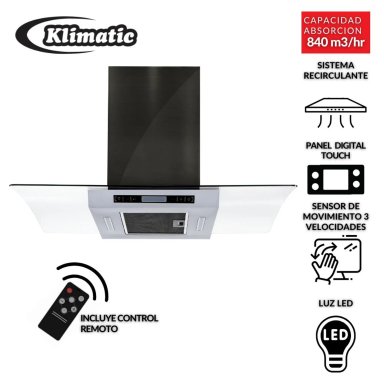 CAMPANA EXTRACTORA ISLA ISOLA BLACK 90CM