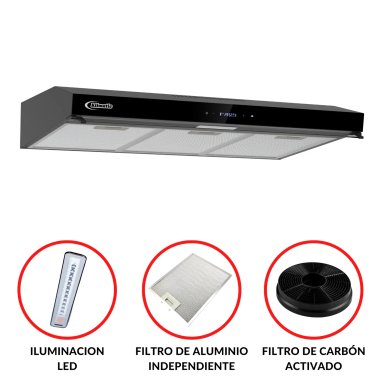 CAMPANA CONVENCIONAL 90CM VOLENDAM NEGRO