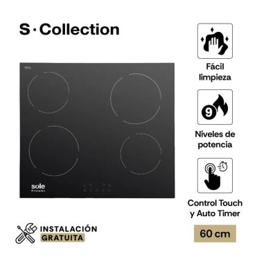 ENCIMERA SCOLLECTION VITROCERÁMICA 60CM 4 HORNILLAS SOLCO021V2