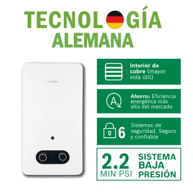 TERMA A GAS BOSCH GLP VITAL 10 L BAJA PRESIÓN + KIT