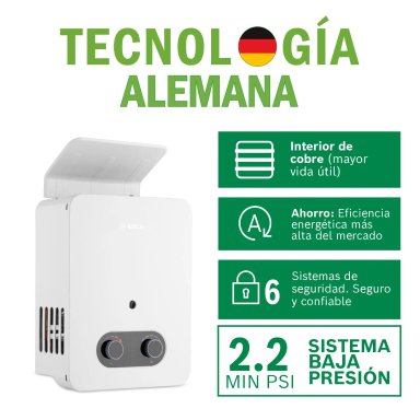 TERMA A GAS BOSCH GN VITAL 5.5L BAJA PRESIÓN + KIT