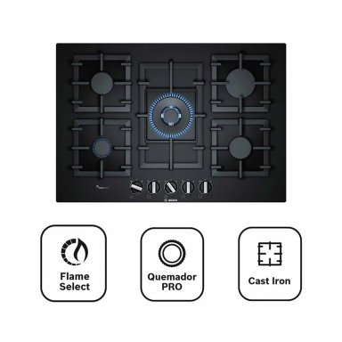 ENCIMERA A GAS 75CM VIDRIO SERIE 6 BOSCH PPQ7A6B90