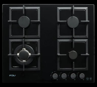 ENCIMERA A GAS 4 QUEMADORES 60CM BLACK FDV