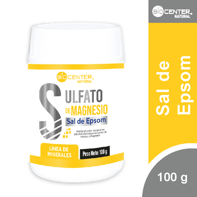 SULFATO DE MAGNESIO (SAL DE EPSOM) X 100 G - BIOCENTER NATURAL