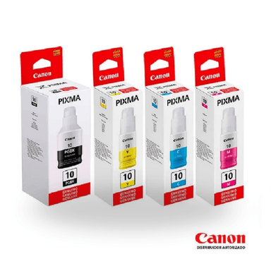 TINTA CANON GI-10 NEGRO KIT 4 BOTELLAS ORIGINAL