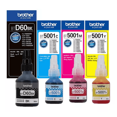 TINTAS BROTHER MULTICOLOR KIT 4 D60BK / 5001CMY ORIGINAL
