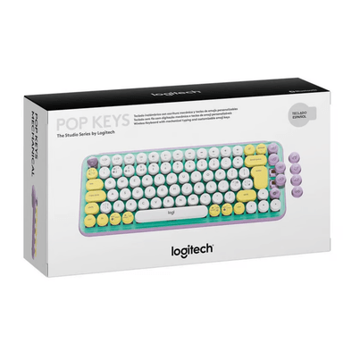 TECLADO LOGITECH POP KEYS MULTI-DEVICE WIRELESS/BT FRESH VIBES LILA/GREEN - 1