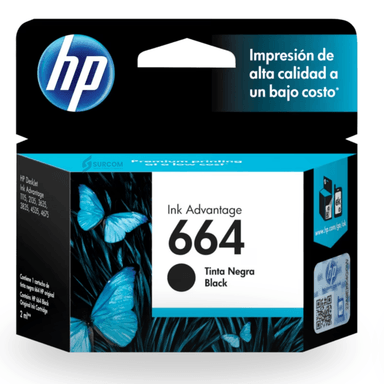 CARTUCHO DE TINTA HP 664 NEGRO ORIGINAL (F6V29AL)