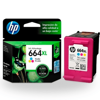 CARTUCHO DE TINTA HP 664XL TRICOLOR ORIGINAL (F6V28AL)