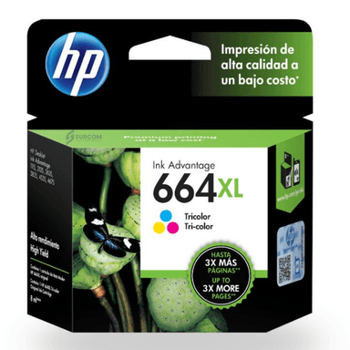 CARTUCHO DE TINTA HP 664XL TRICOLOR ORIGINAL (F6V28AL)