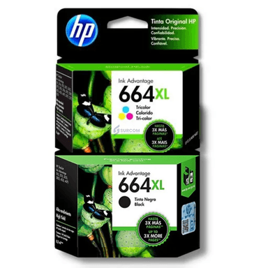 PACK CARTUCHOS DE TINTA HP 664XL NEGRO TRICOLOR ORIGINAL (F6V31AL + F6V28AL)
