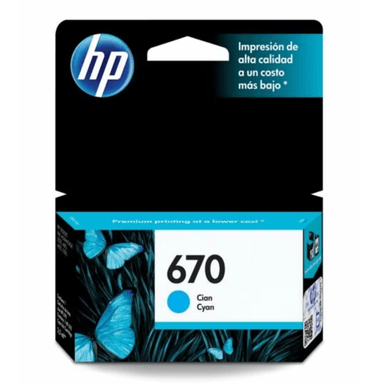 CARTUCHO DE TINTA HP 670 CIAN ORIGINAL