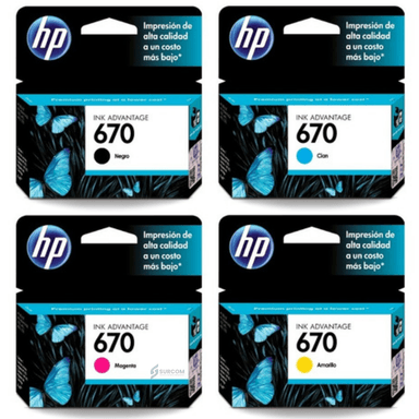 PACK DE CARTUCHOS DE TINTA HP 670
