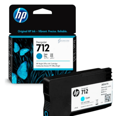 CARTUCHO DE TINTA HP 3ED67A (712A) CIAN 29ML ORIGINAL - 2