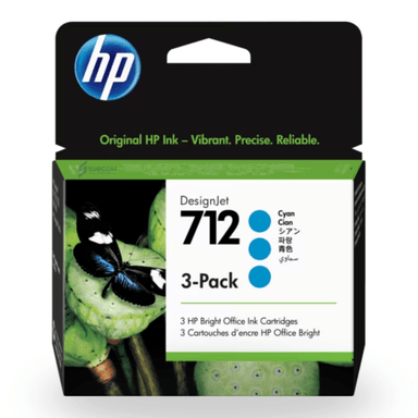 TINTA HP 3ED77A (712A) 3 PACK 29ML CYAN