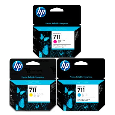 KIT TINTA HP 711 CIAN MAGENTA AMARILLO