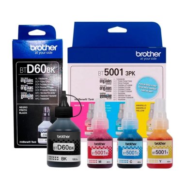 KIT 4 TINTAS BROTHER BTD60BK BT5001C BT5001M BT5001Y