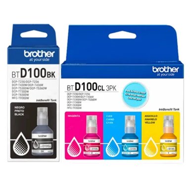 KIT TINTA BROTHER BTD100BK BTD100CL NEGRO CIAN MAGENTA AMARILLO