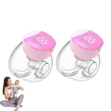 PACK 2 EXTRACTORES LECHE INALÁMBRICO MANOS LIBRES ROSADOS
