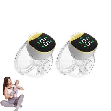 PACK 2 EXTRACTORES LECHE INALÁMBRICO MANOS LIBRES DORADOS