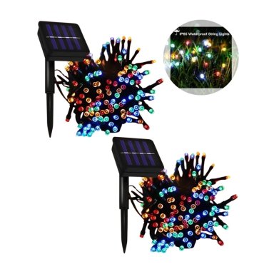 GUIRNALDA DE LUCES NAVIDEÑAS MULTICOLOR CON PANEL SOLAR 10MTS C/U - X2PZS
