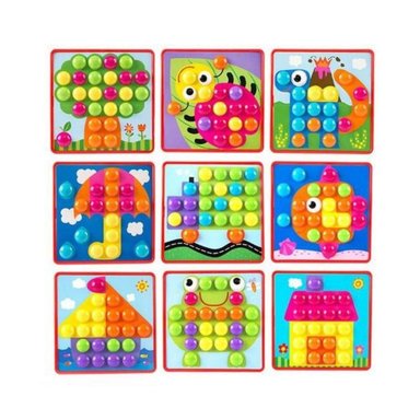 JUEGO DIDÁCTICO PUZZLE MOSAICO BUTTON IDEA PARA NIÑOS - 2