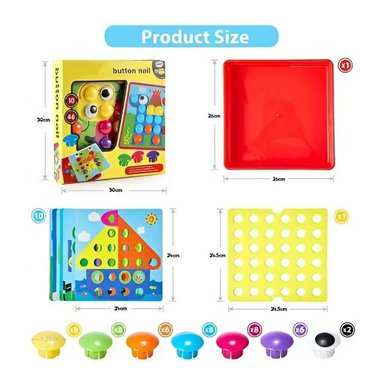 JUEGO DIDÁCTICO PUZZLE MOSAICO BUTTON IDEA PARA NIÑOS - 3