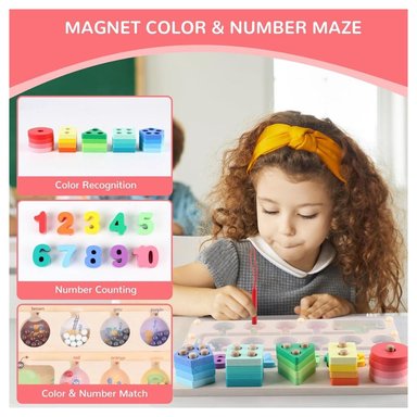 LABERINTO MAGNÉTICO MONTESSORI COLORES NÚMEROS FORMAS - 4