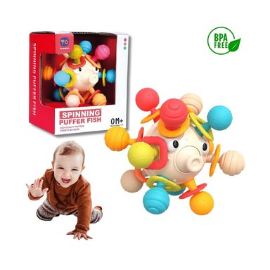 JUGUETE SONAJERO SENSORIAL MONTESSORI CON OJITOS PARA BEBÉ