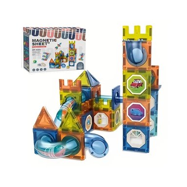 Juego Didáctico Bloques Magnéticos 3D de Construcción – Set de 71 Piezas