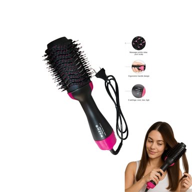 CEPILLO SECADOR ALISADOR DE CABELLO 3 EN 1 MULTIFUNCIÓN