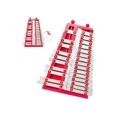 XILÓFONO METALOFONO CROMÁTICO 25 NOTAS ROJO
