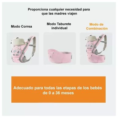 CANGURO ERGONÓMICO BALLENITA 3 EN 1 PARA BEBÉ NIÑO - 3