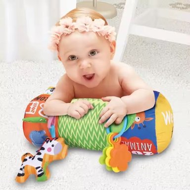 Pack Estimulación Temprana Rodillo de Gateo Sensorial + Sonajero Molar para Bebés - 3