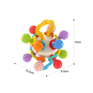 Pack Estimulación Temprana Rodillo de Gateo Sensorial + Sonajero Molar para Bebés - 5