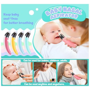 ASPIRADOR NASAL ELÉCTRICO PORTÁTIL COLOR AZUL PARA BEBÉ - 3