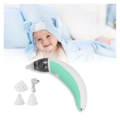 ASPIRADOR NASAL ELÉCTRICO PORTÁTIL COLOR VERDE PARA BEBÉ