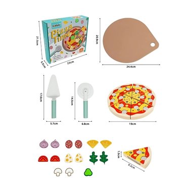 JUEGO DIDÁCTICO PIZZA ARMABLE DE MADERA PARA NIÑOS - 4