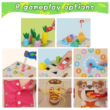 CUBO MONTESSORI DE MADERA OSITO - JUEGO SENSORIAL - 2
